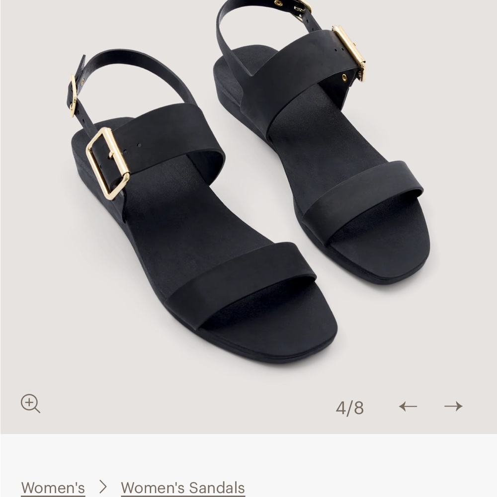 Bared Footware Waterproof Black Women's Sandals with Gold Buckle - US 7, 37